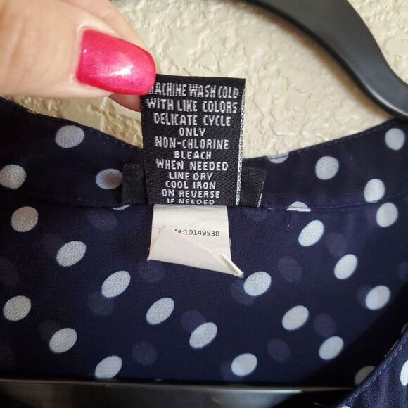 Torrid Womens Top Blue 2XL Sleeveless Polka Dot Plus Size Blouse 2 - Picture 5 of 8